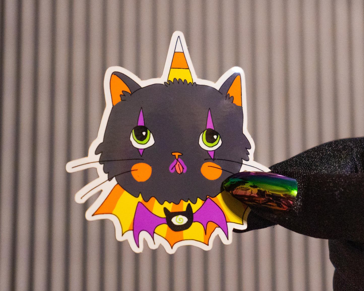 Spooky Halloween Cat Clown Sticker
