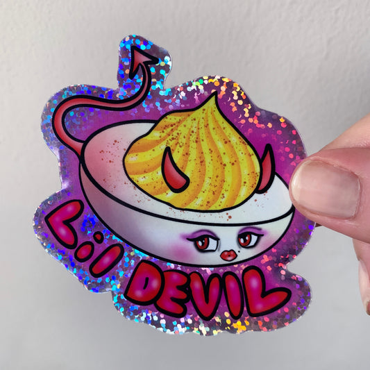 Deviled Egg Glitter Sticker